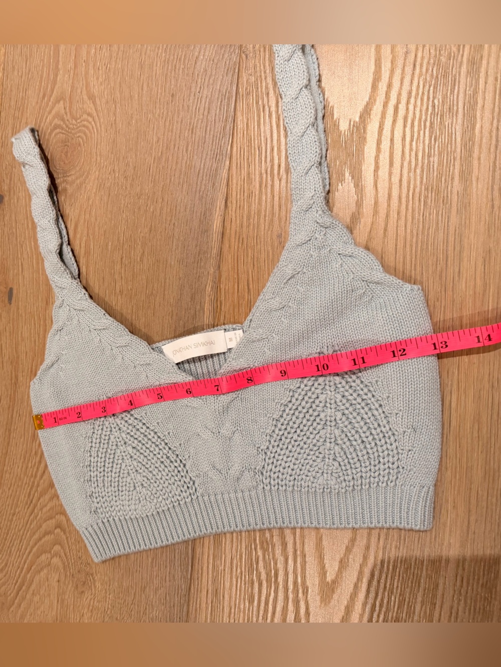Jonathan Simkhai Elsa Knit Bralette Crop Top BABY BLUE - Picture 3 of 7